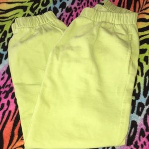 Brandy Melville Neon green joggers